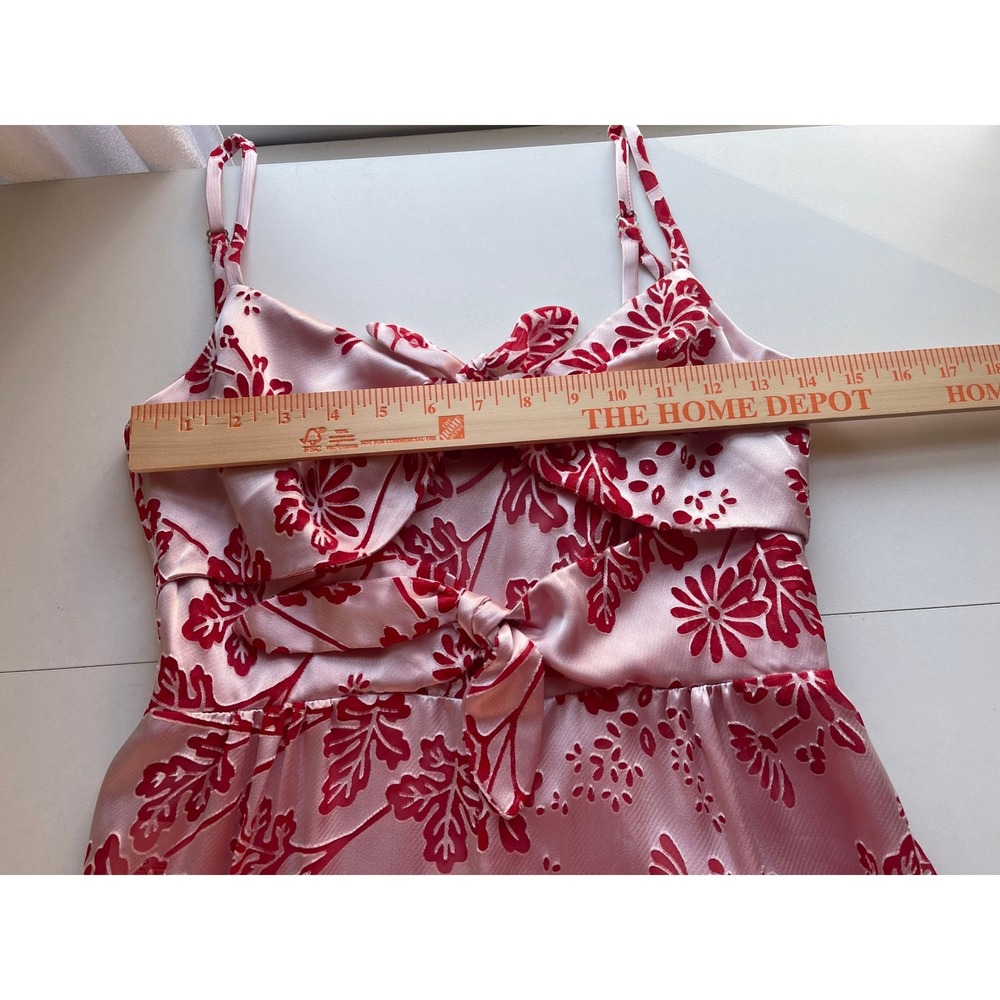LIKELY Pink Red Floral Wide Leg Jumpsuit Satin Tie Front Size 8 NEW - Picture 12 of 13